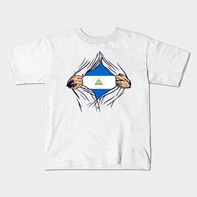 Proud Nicaragua Flag, Nicaragua gift heritage, Nicaraguan girl Boy Friend Nicaraguaense Kids T-Shirt by JayD World